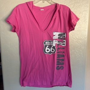 Pink Route 66 Graphic T-Shirt